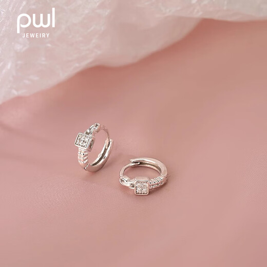 PWL999 Pure Silver Earrings Women's Ear Piercing Earrings 2025 New Niche Design Earrings Micro-embellished Earrings Hot Style Earrings 999 Pure Silver Pair of Earrings
