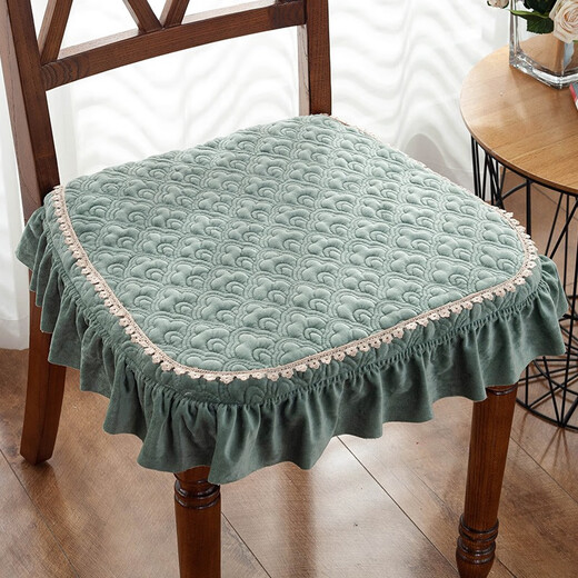 Frangomu cushion home dining chair cushion chair butt cushion winter thickened non-slip European dining table and chair cushion stool cover seat cushion Manbuyi - light green 43X45cm universal size single piece