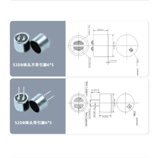 
Huijun Midhead 6*2.2 6*5 7*9 4.5*9 Capacitive electret microphone 52DB pickup with pins 52DB pickup with pins 9767 5