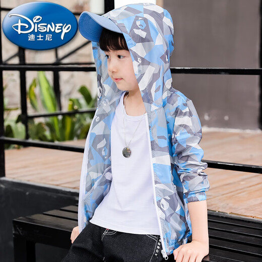 Disney boys' sunscreen jacket thin jacket summer 2025 new children's spring and autumn children's clothing medium and large children's casual fashionable top green size 150 size recommended height 140cm