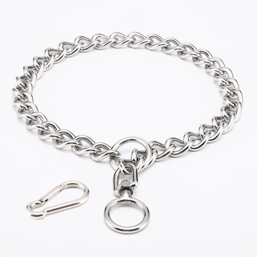 Ten thousand dog chain, stainless P chain traction rope collar, dog walking, medium and large dog collar collar, P chain metal anti-bite iron, 3.0 wire thickness (18 25Jin Jin is equal to 0.5kg) 45cm