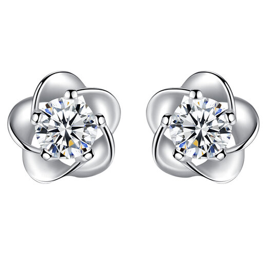 Nilan four-leaf clover platinum earrings PT950 women's platinum diamond earrings earrings versatile girlfriend's birthday romantic four-leaf clover earrings pair