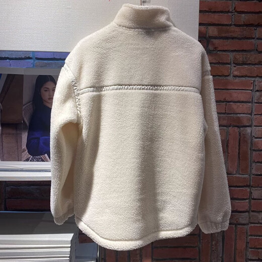 阿迪达斯（adidas）三叶草外套女装秋冬款抓绒保暖运动服休闲立领宽松夹克上衣 IM3899白色 S