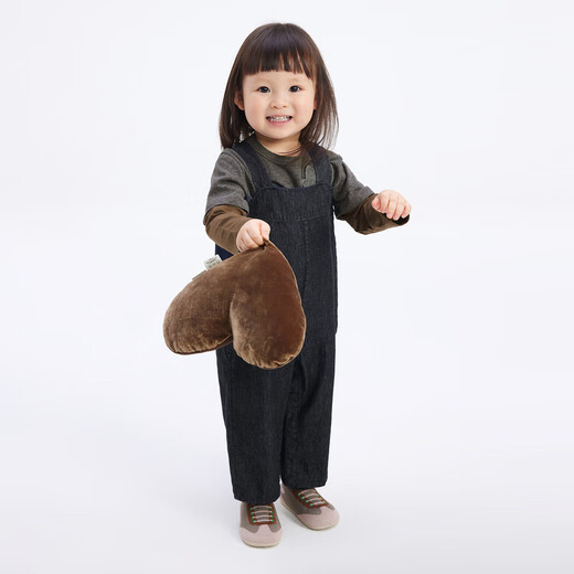 Jnby by JNBY Jiangnan Buyi baby pure cotton jeans extended overalls casual autumn boys and girls baby YO8E10350 991/denim navy 100cm