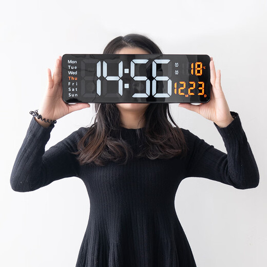 Clcey 16-дюймовый функциональный экран. Отображение часы Nordic Digital Clock Простые настенные гостиные.