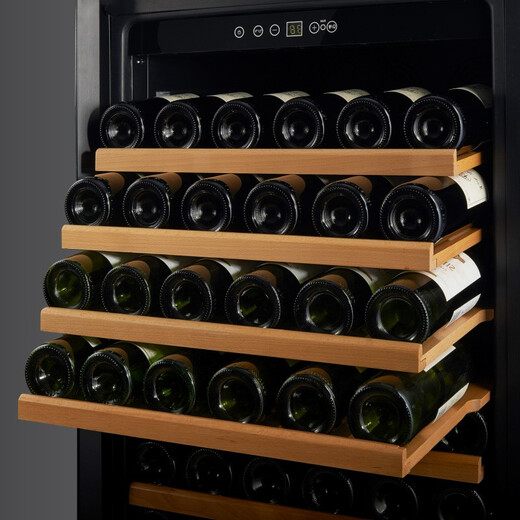 Bacchus red wine cabinet 103 bottles thermostatic cabinet wine cabinet household large capacity wine storage cabinet wine beverage cabinet fresh cabinet office single door air-cooled frost-free vertical display cabinet YC-270S-Beech wood flat shelf 103 bottles