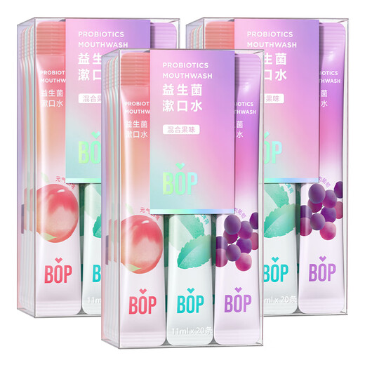 BOP Specialized (bop) probiotic strip mouthwash portable travel breath freshening oral cleaning mixed flavor 60 strips of mouthwash