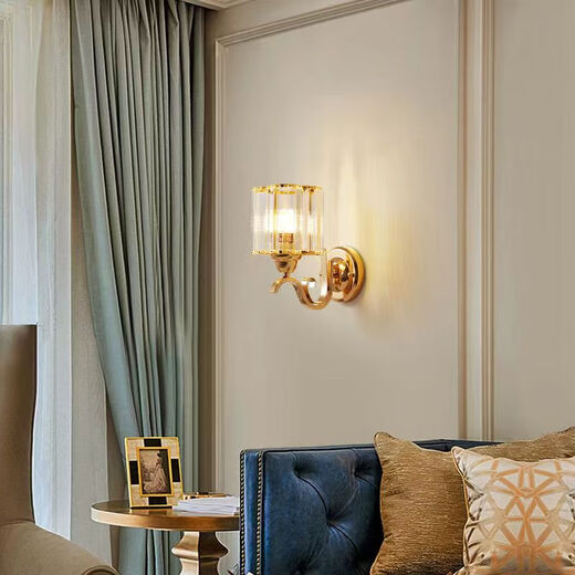 Ganxin new modern minimalist bedroom bedside lamp light luxury crystal wall lamp living room study corridor aisle stairwell lamp 19 models with LED three-color light 12W