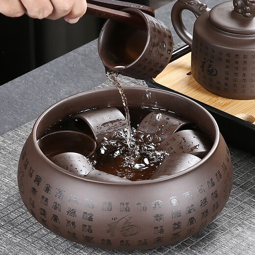 Yanhuang Zisha Tea Set Home 2025 New Light Luxury Kung Fu Teacup Teapot Office Teapot Cover Bowl Zisha Baifu Pixiu Pot 9 Pieces