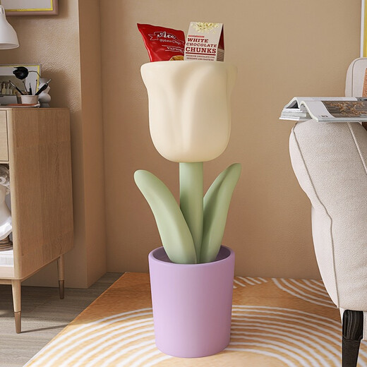 First sight of Nordic tulip floor-standing ornament vase in the living room next to the TV cabinet Internet celebrity small fresh opening gift flower pot Tulip floor-standing storage vase