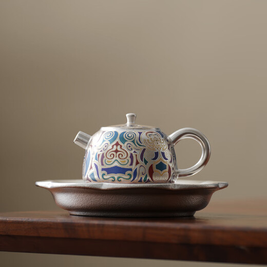 Xin Yu Li Dunhuang gilt silver tea set set housewarming newlywed father's birthday gift for men and women to send father's retirement commemorative gift