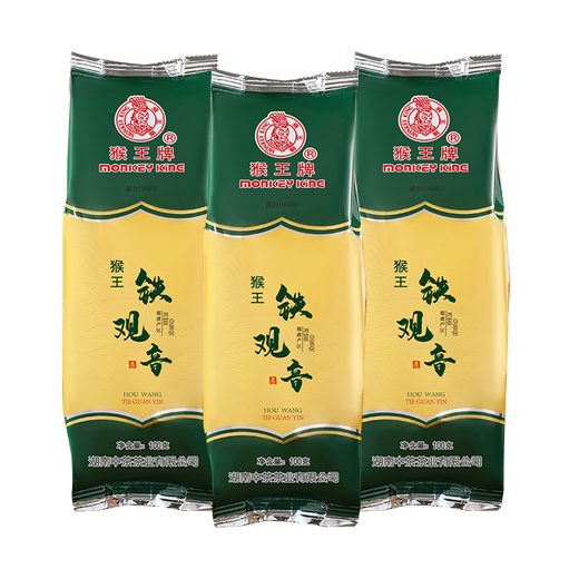中茶猴王茶叶铁观音福建乌龙茶清香型茶叶兰花香袋装 3袋畅饮装100g*3袋