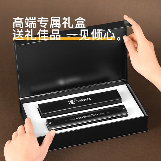 Swan (SWAN) imported German gong Swan harmonica polyphonic accent high-end beginners professional performance level gift for men and women adults 24 holes polyphonic C key [Professional performance level]