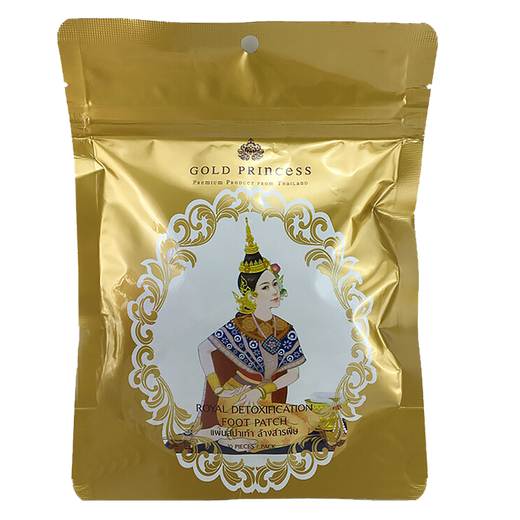 Thai Royal Foot Patch Gold Princess relieves physical fatigue Bamboo Vinegar 10 patches per pack 4 packs of 40 patches