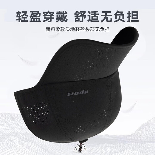 Muchston Hut Herren Baseball Cap Mesh Schnell trocknen atmungsaktive Baseballkappe Outdoor Sonnenschutzhaube Fischerei Bergsteiger Sonnenhut Schwarz One Größe (Größe kann eingestellt werden)