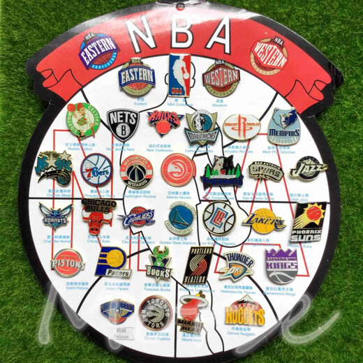 Fat Donglai's same NBA team badge 2018 new NBA basketball bar decoration commemorative limited edition 33 pieces for free Thunder