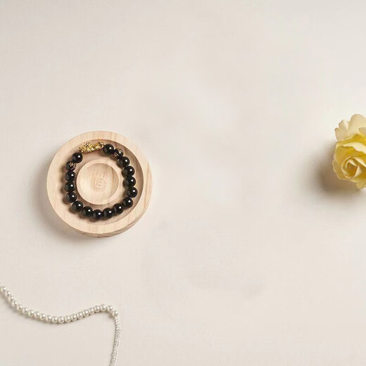 Pei Nanwei jewelry bracelet storage display plate text play stall live broadcast bracelet display bracelet jewelry tray shooting props round display plate pine wood