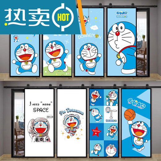 Doraemon Kinder Schlafzimmer Tür Aufkleber Ganze selbstklebende Cartoon Dekorative Aufkleber Kleiderschrank Renovierung Tapete Tapete Mt-3883 klein