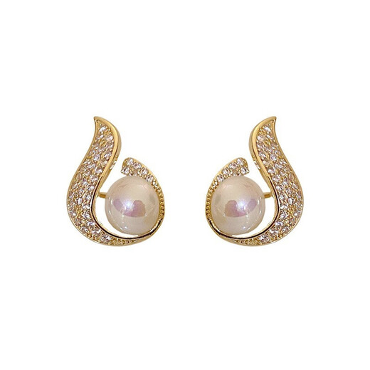 KASIYU2023 new style earrings, trendy lifelong love earrings, synthetic pearl-encrusted diamond drop earrings, fashionable and elegant women, elegant pearl earrings