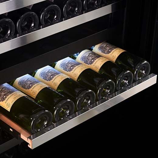 PULADI Seamless Embedded Red Wine Cabinet Constant Temperature Wine Cabinet Embedded Hidden Compressor Wine Tea Refrigerator Touch Open Door Touch Open Door BMDT-125T Dual Temperature Wine Cabinet 120L