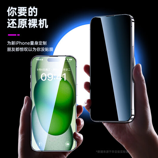 Biyazi [28 Piezas contra la detección de 2 piezas de la pantalla de seda] Adecuado para Apple 15 Película templada iPhone16 Película móvil Película de alta definición Anti-Peeping Full Screen No White Fingerprint Glass JM867 JM867