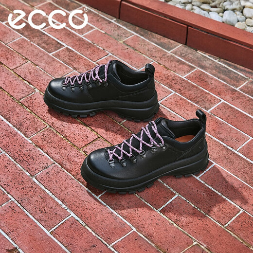 ECCO* Casual Shoes for Women Thick-soled Leather Casual Sports Shoes for Women Trace 220713 HL Black 22071351052 36