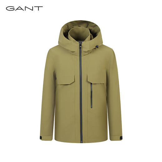 GANT/GANT automne et hiver 24 nouveaux hommes quotidien extérieur fermeture éclair poche cordon veste à capuche couleur unie veste 701-jaune vert M