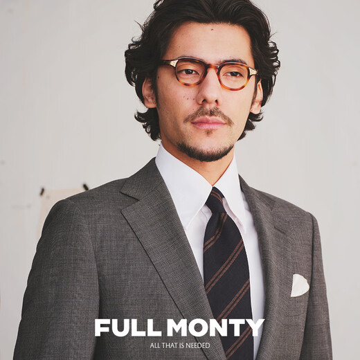 FULL MONTY2024FULL MONTY羊毛西服外套男士灰色亲王格西装商务正装秋季 中灰色3405 46