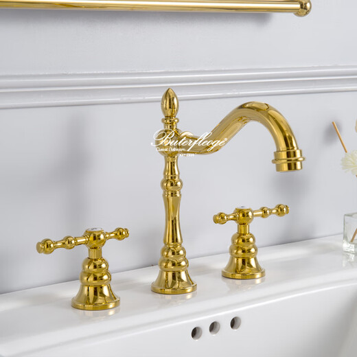 Jintao Die Tao Classic Simple Large Column Washbasin American Retro Ceramic Washbasin Floor-standing Bathroom Set DT-1315-3 Chrome-plated 83H01 Three-hole Set 770