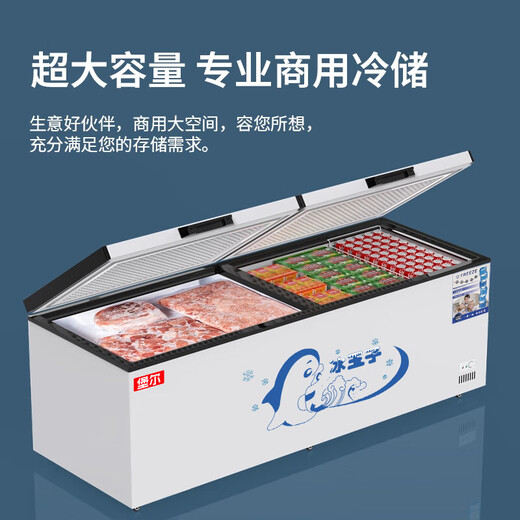 堡尔BAOER冰柜商用大容量家用双温卧式冷柜展示柜家商两用囤货大冷柜 厨房餐饮后厨一边冷冻一边冷藏 728双温两用一边冷冻一边冷藏 380L