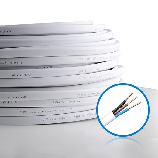 DELIXI wire and cable BVVB2.5 square three-core sheathed wire home decoration household copper core wire 50 meters