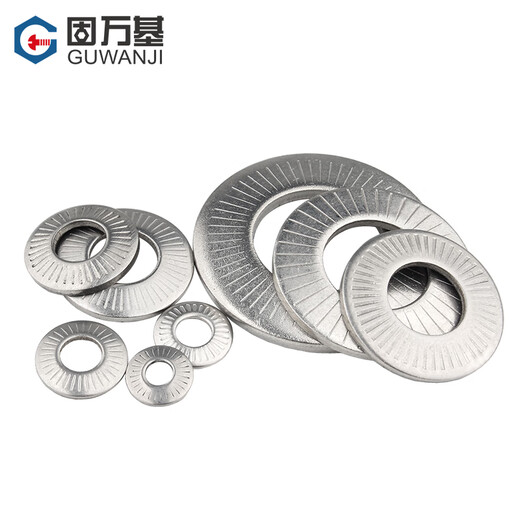 Guwanji 304 stainless steel butterfly gasket saddle-shaped single-sided toothed washer round anti-slip flat washer metal toothed anti-loosening M8x18x1.4 medium size (20 pieces) 304