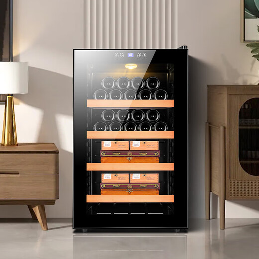 CIGARLOONG cigar cabinet constant temperature moisturizing cedar wood shelf naked dual-core dual-core refrigeration small household energy-saving silent cigar and red wine dual-purpose intelligent electronic humidifier 65C 65C merbau wood red wine cigar style 70L cigar cabinet