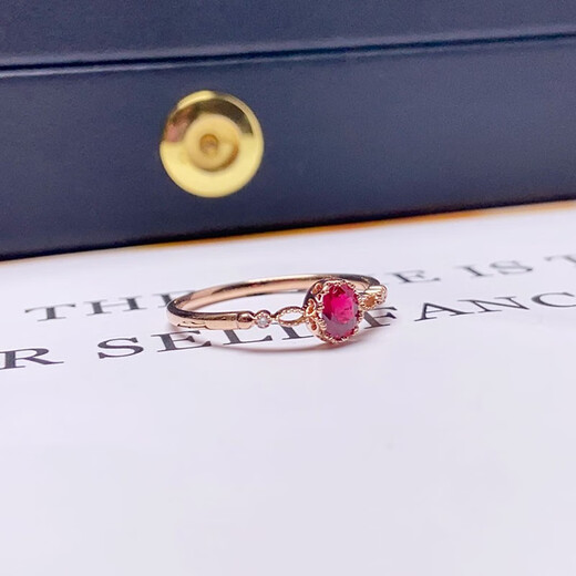 Eba natural pigeon blood red 0.4 carat ruby ring colorful 18K gold diamond ring for girlfriend birthday gift 18K rose gold ready size 9-22 size message