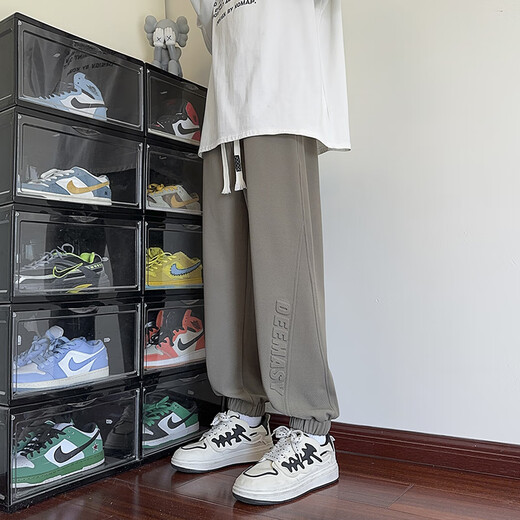 Gangti Bay American-style pants men's autumn new trendy brand loose sports pants steel-printed casual pants leggings for students and teenagers gray XL -115-135Jin Jin is equal to 0.5 kg