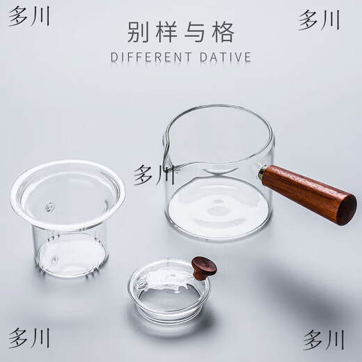 Glass teapot, high temperature resistant side, glass teapot, Kung Fu filter separation, tea infuser, tea brewer, thickened teapot, household tea set, teapot lid (universal model)