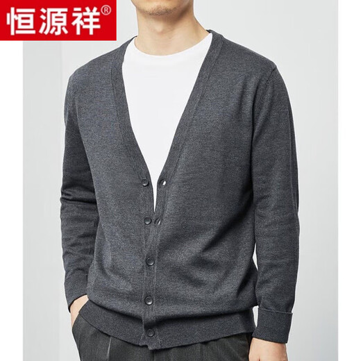 Hengyuanxiang Frühling und Herbst Neue Strick-Strickjacke Herren-V-Ausschnitt Lose großer Sweater-Basishemd Korean Woll Top Herren Schwarz-rein brandneue 100 High-End-Marke 2xl 170-190jin [Jin Equals Equals Equals]-Pure Brand New 100 High-End-Marke