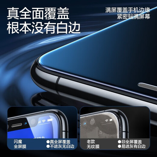 闪魔 适用苹果钢化膜 iphone手机膜高清防爆非全屏抗指纹保护膜 【全屏高清版】1片装+神器 苹果11/XR