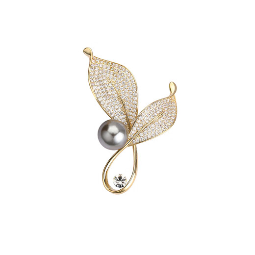 SNQP official quality Swarovski leaf brooch suit brooch for Valentine’s Day gift to girlfriend 9841-design leaf brooch