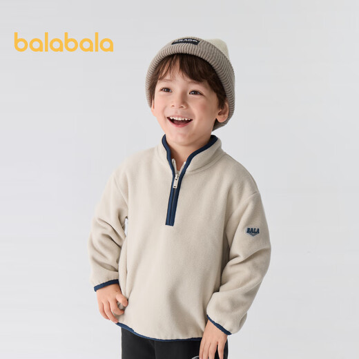 Balabala Kinderkleidung Kinder Sweatshirt Boy Herbst und Winter kleine Kinder Big Children Girls Fleece Stand Collar Top Trend 208424121215