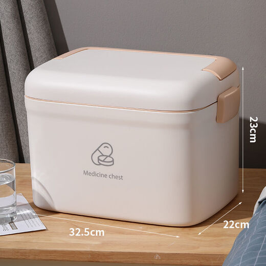 Nuoxianshang household medical kit large capacity family portable first aid medical kit small medicine box storage box medicine storage box ivory white small size length 23.5cm width 15cm height 15.5cm