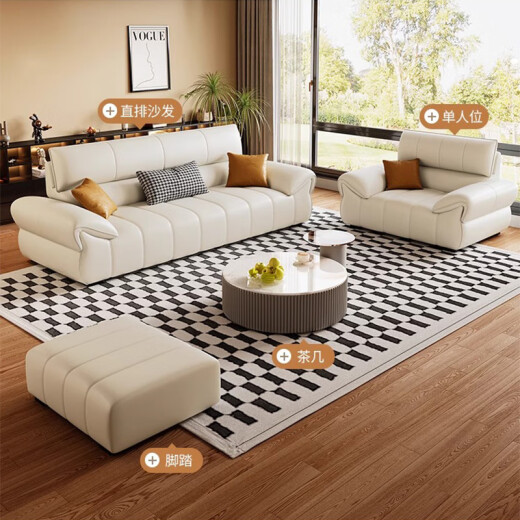Jianxin-Sofa Wohnzimmer 2025 Neues kleines Wohnungssofa-Katze Kratzende Leder modernes einfaches Ledersofa 699