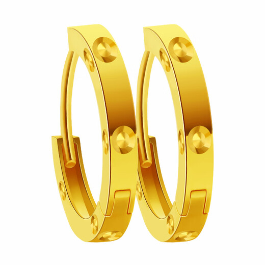 DL 1998 Fat Donglai same style 18k gold earrings ear buckle 18K gold rose gold gold earrings color gold single ear bone small earring k l8k rose gold single outer diameter 9mm about 0.26 grams