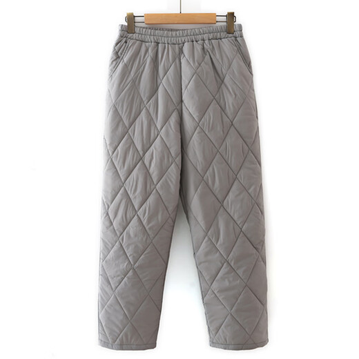 Warm winter duck duck old lady high waist plus fat thickening warm down cotton pants for the elderly winter women old lady light cotton pants winter outer 8312 beige straight 3XL recommended 150-170Jin Jin equals 0.5 kg