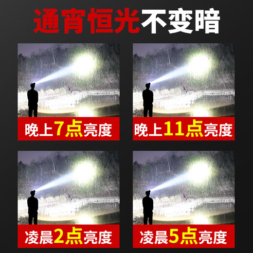 
General Guangming, strong bald headlights can be recharged, super bright long-range headlights, headlights, mine lamps, 9923-white light, 9923-white light, with charger-power display