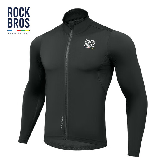Locke Brothers Cycling Clothes Cycling Road Series Long Sleeve Tops Men's Autumn and Winter Warm Road Cycling Sportswear Black XL
