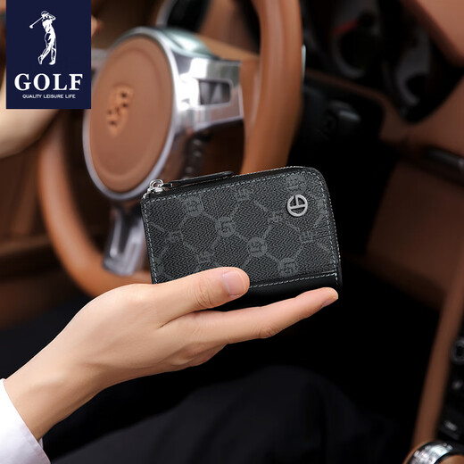 高尔夫（GOLF）卡包男士大容量多卡位卡包便携银行卡驾驶证包安全防盗父亲节礼物 黑色