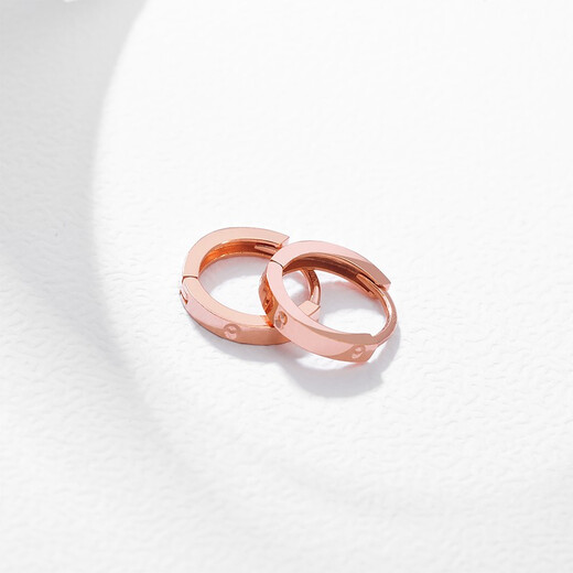 Ming brand jewelry 18K gold color rose gold carving diamond earrings earrings earrings for women CSH0171 pricing does not include ear plugs, about 0.75-0.89 grams