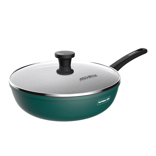 ASD (ASD) non-stick wok avocado green household wok deep-bottomed frying pan induction cooker gas stove universal frying pan + silicone spatula 28cm