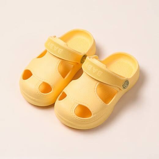 LATE TIME children's slippers summer 1-3 years old boys indoor soft-soled baby clogs infant girls sandals summer yellow 17 cm inner length 170 foot length about 16-16.5cm